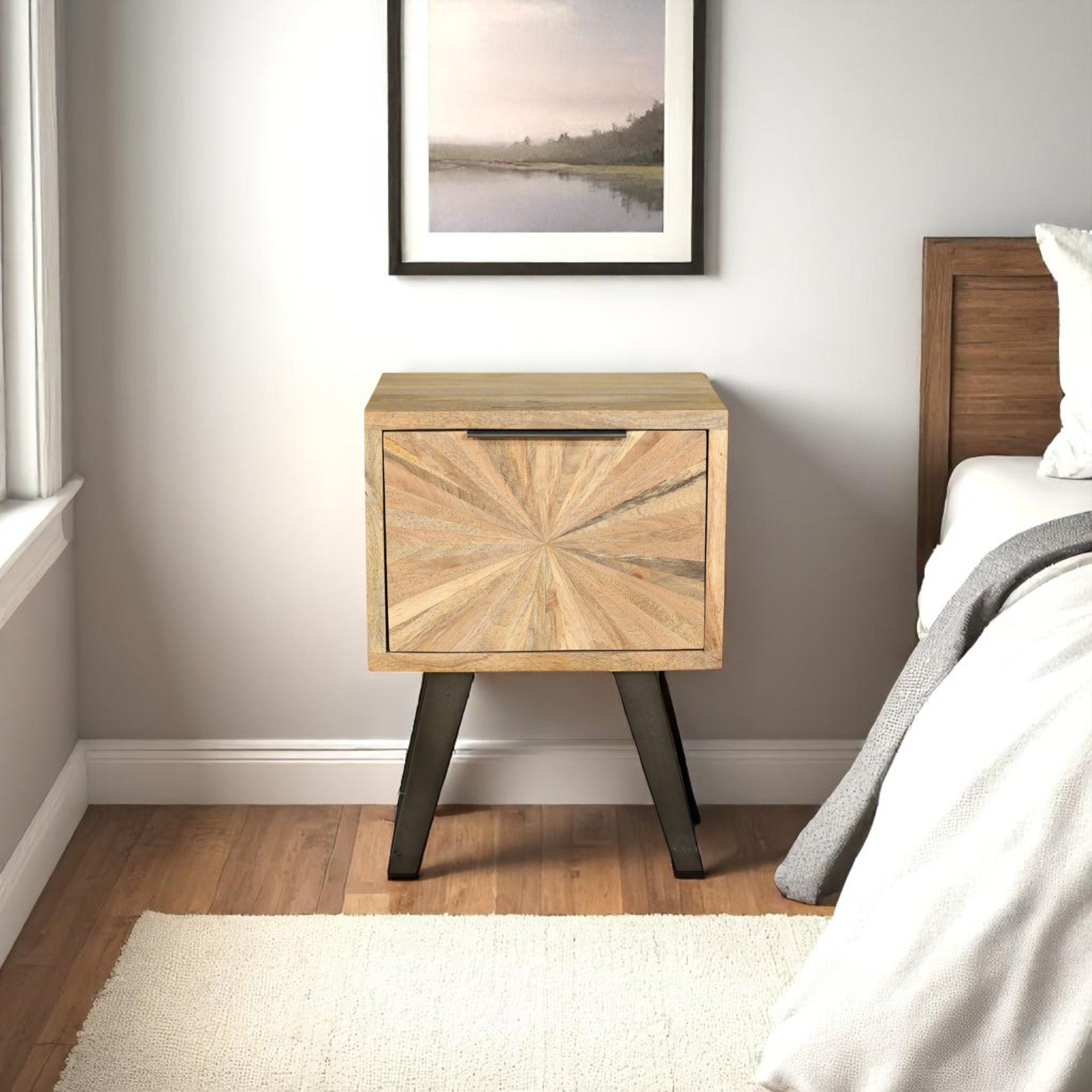 Sunburst Bedside Table /Side Table