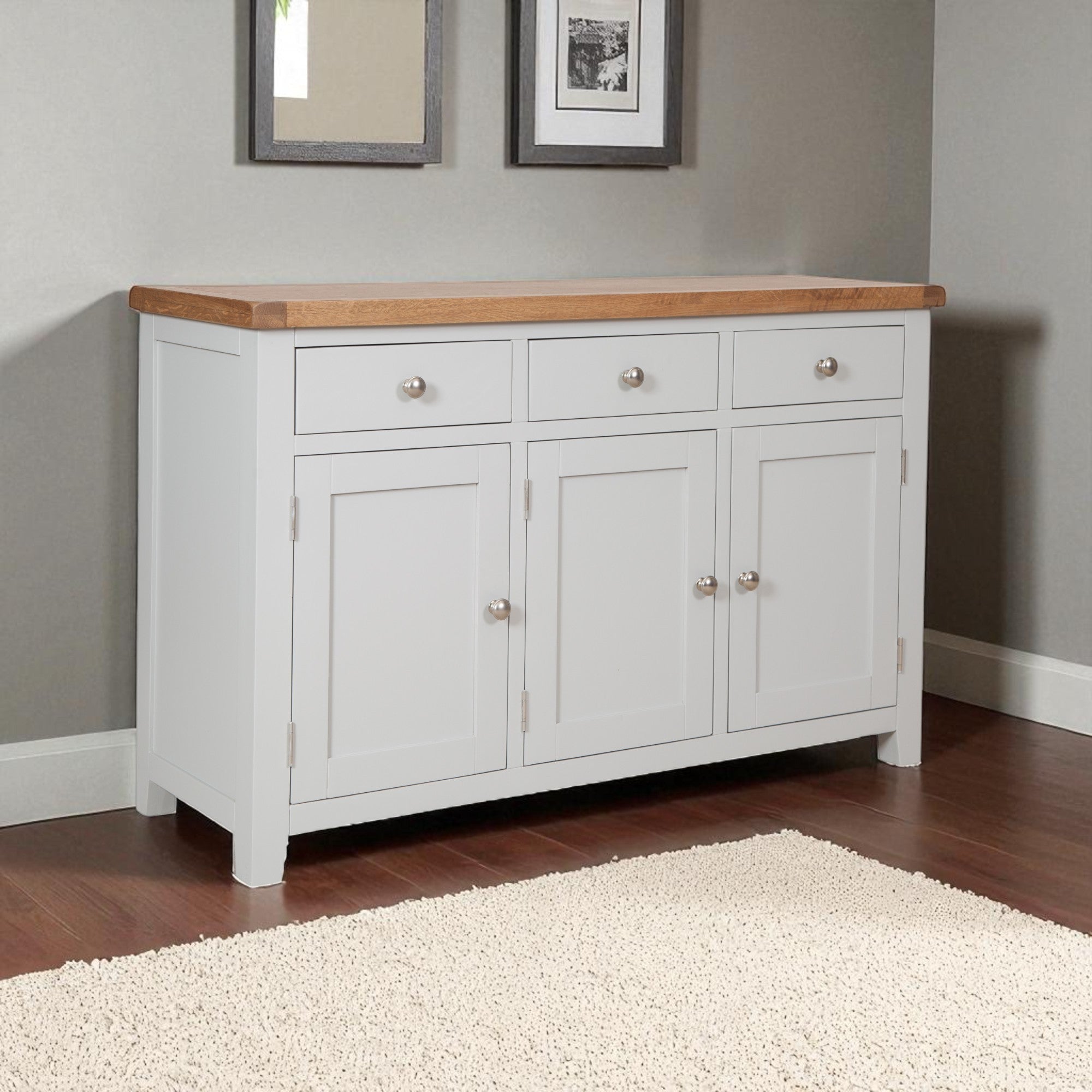 Melbourne French Grey 3 Door Sideboard