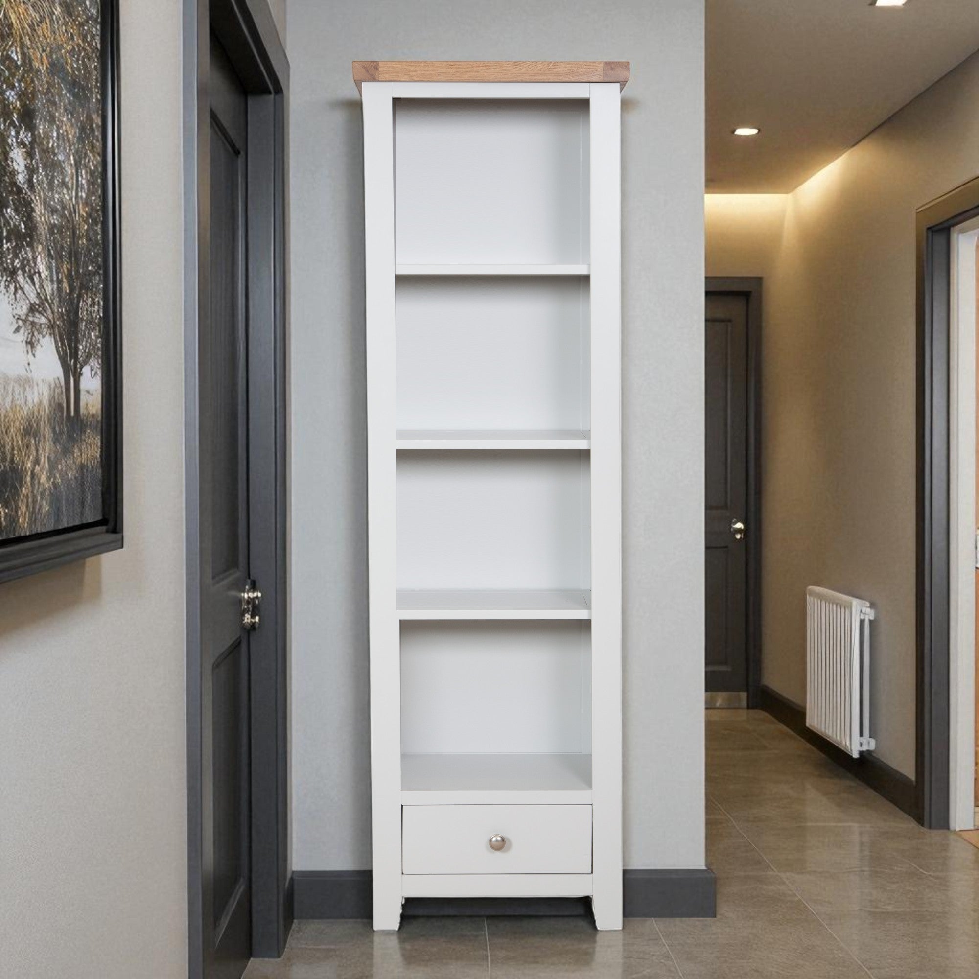 Melbourne French Grey Slim Bookcase