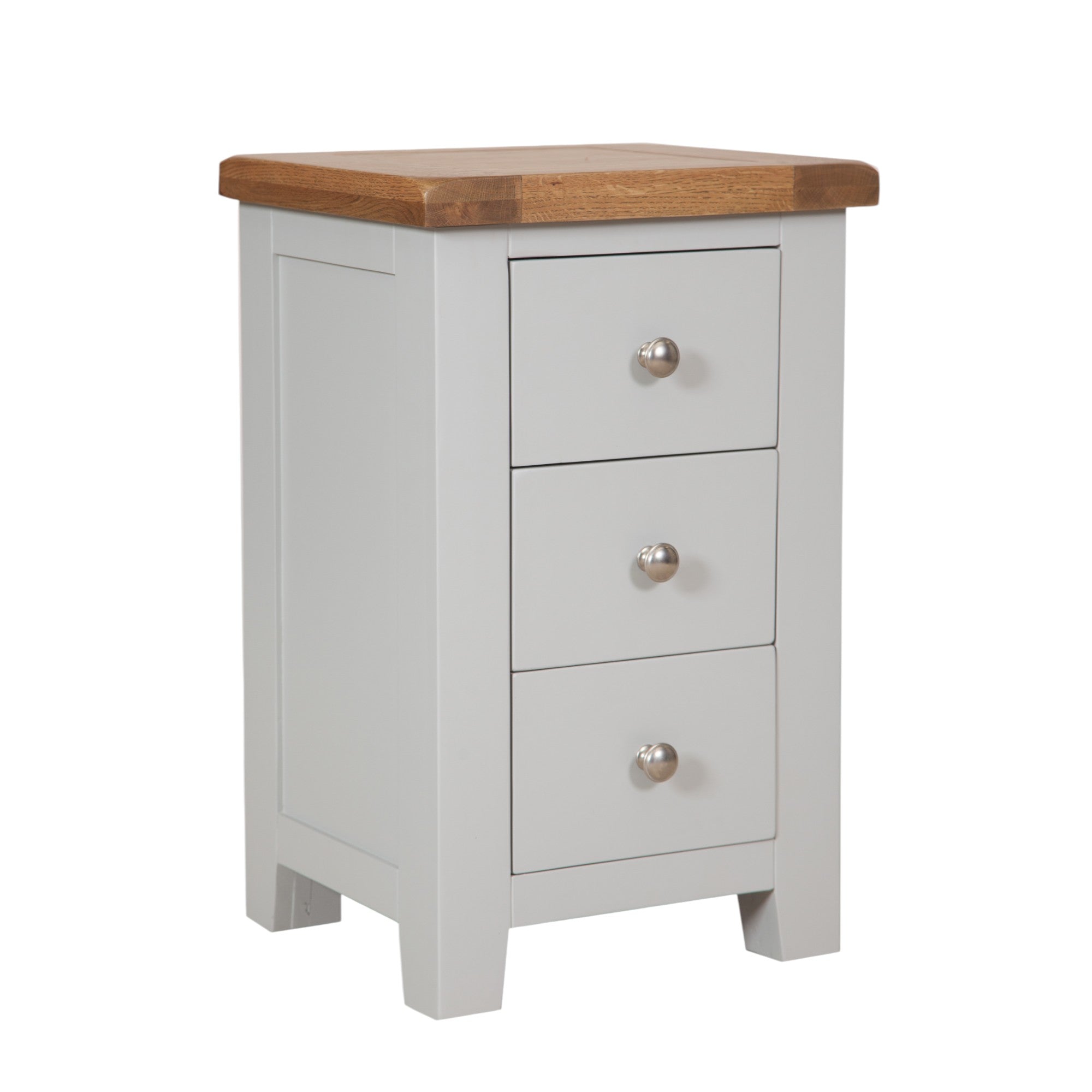 Melbourne French Grey 3 Drawer Bedside