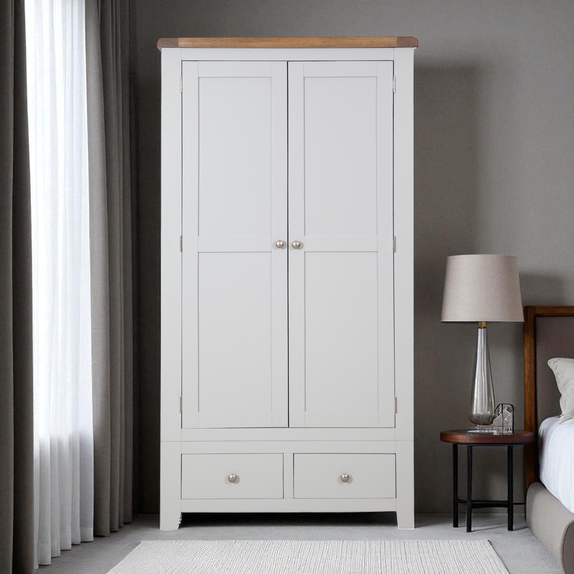 Melbourne French Grey 2 Door Wardrobe