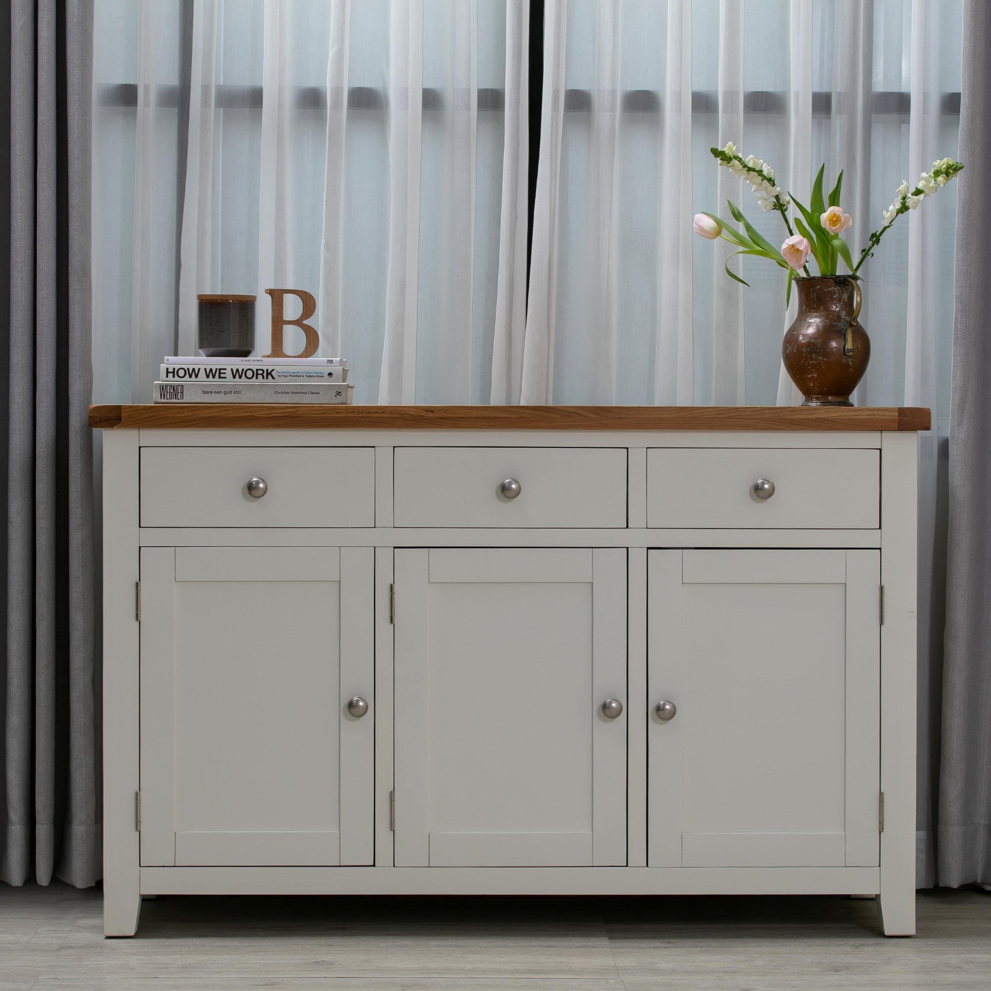 Melbourne White 3 Door Sideboard