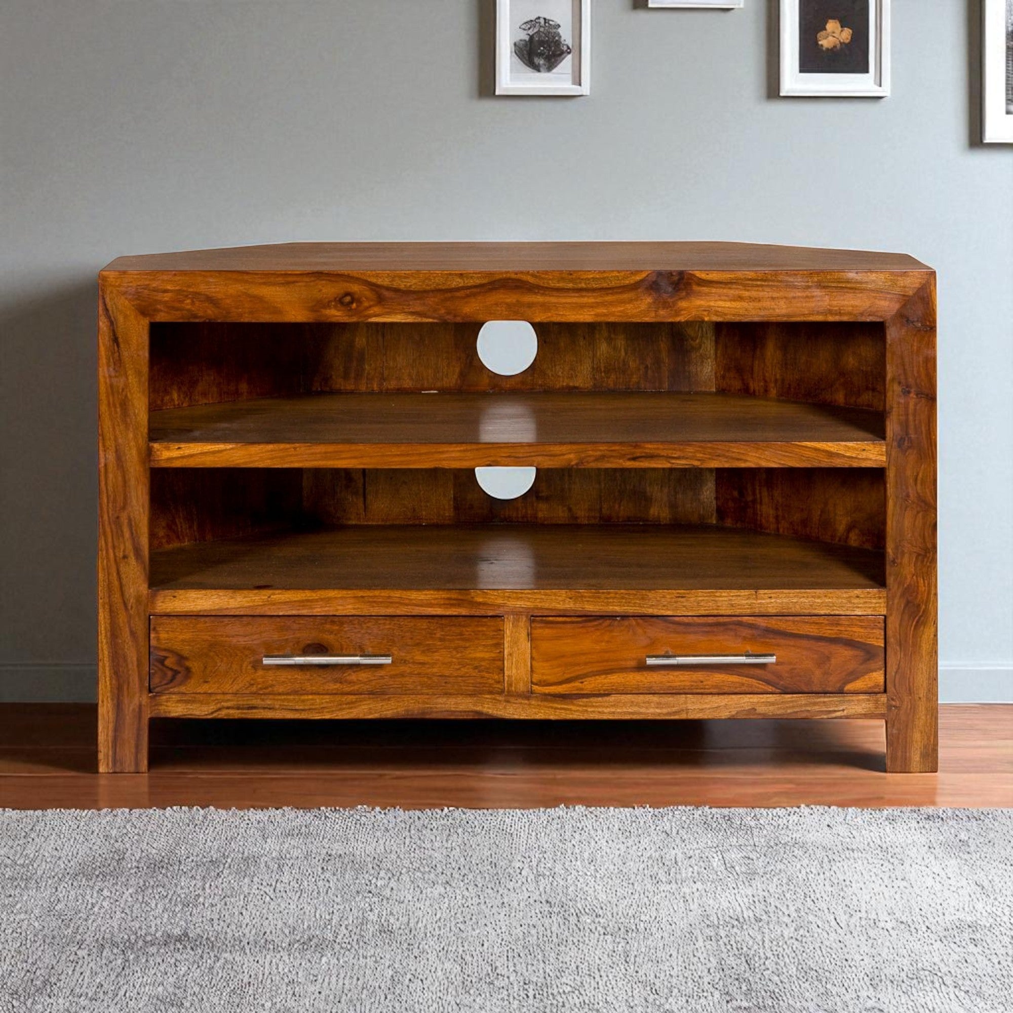 Cube Rosewood Corner TV Unit