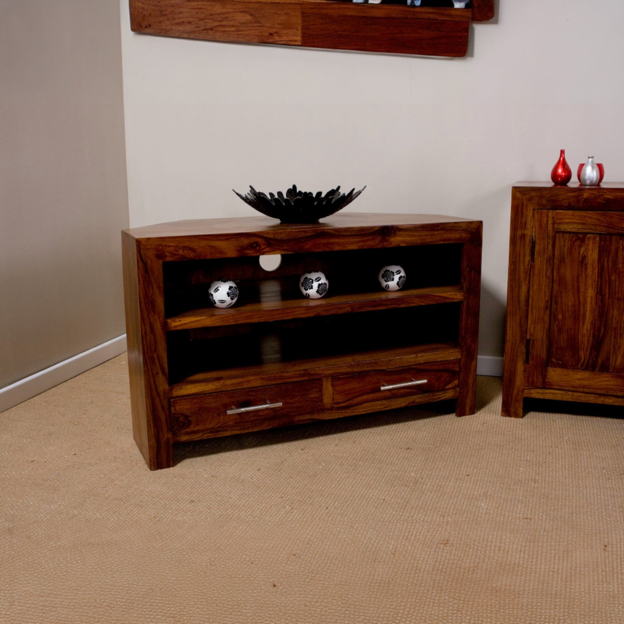 Cube Rosewood Corner TV Unit