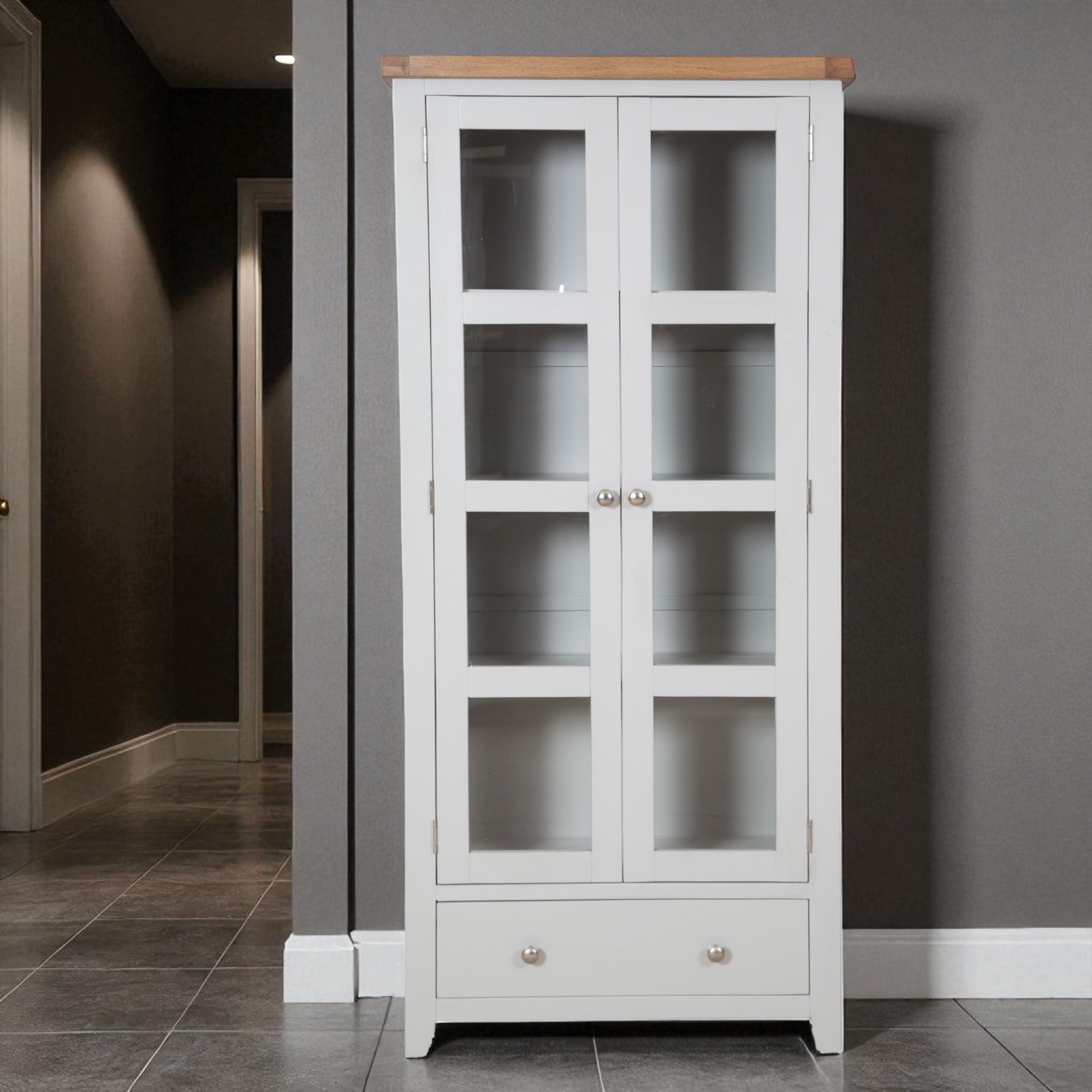 Melbourne French Grey Display Cabinet