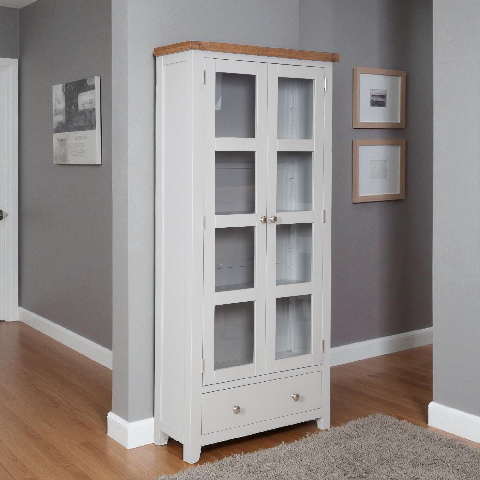 Melbourne French Grey Display Cabinet