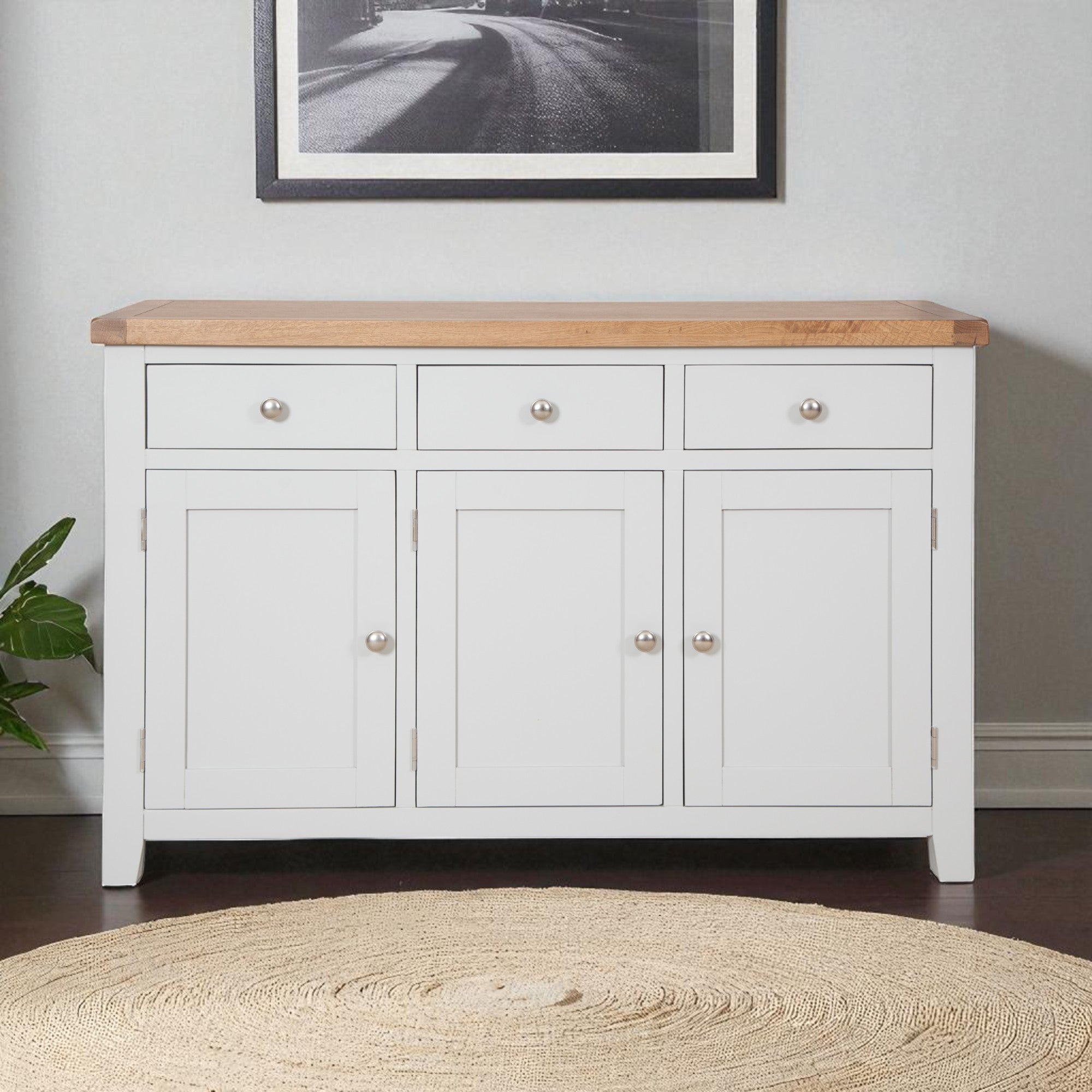 Melbourne French Grey 3 Door Sideboard