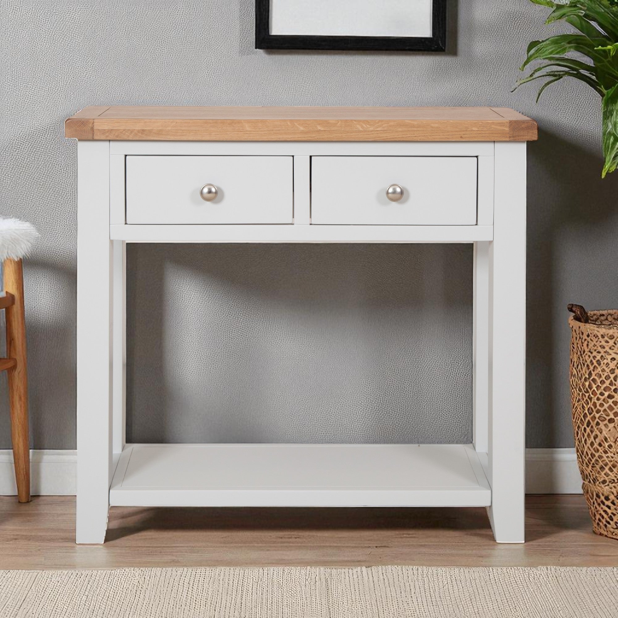 Melbourne French Grey 2 Drawer Console Table