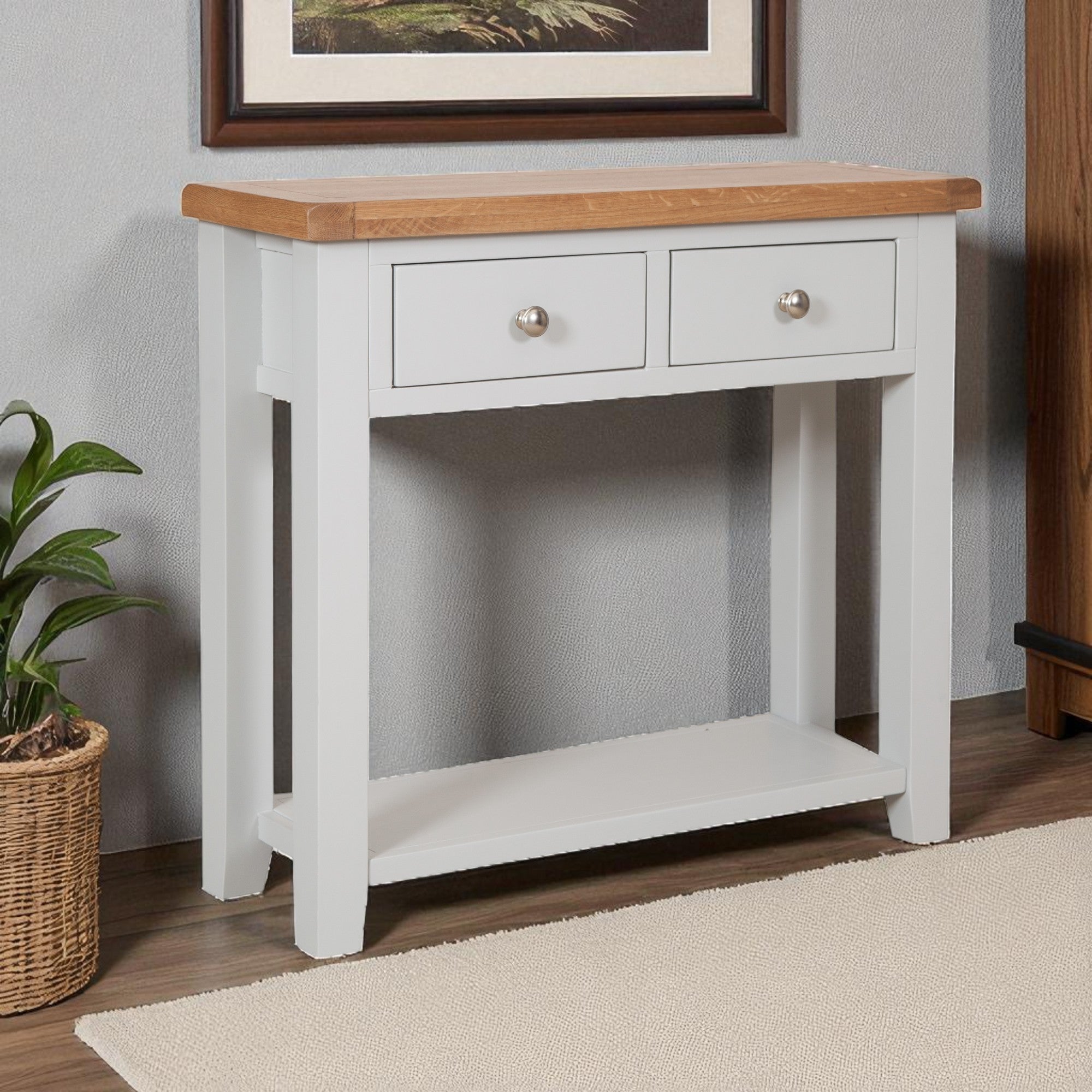 Melbourne French Grey 2 Drawer Console Table
