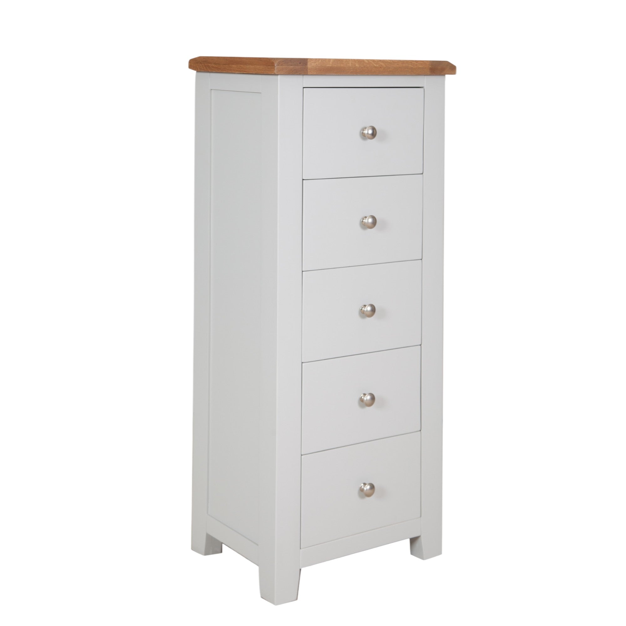 Melbourne French Grey 5 Drawer Tall Chest