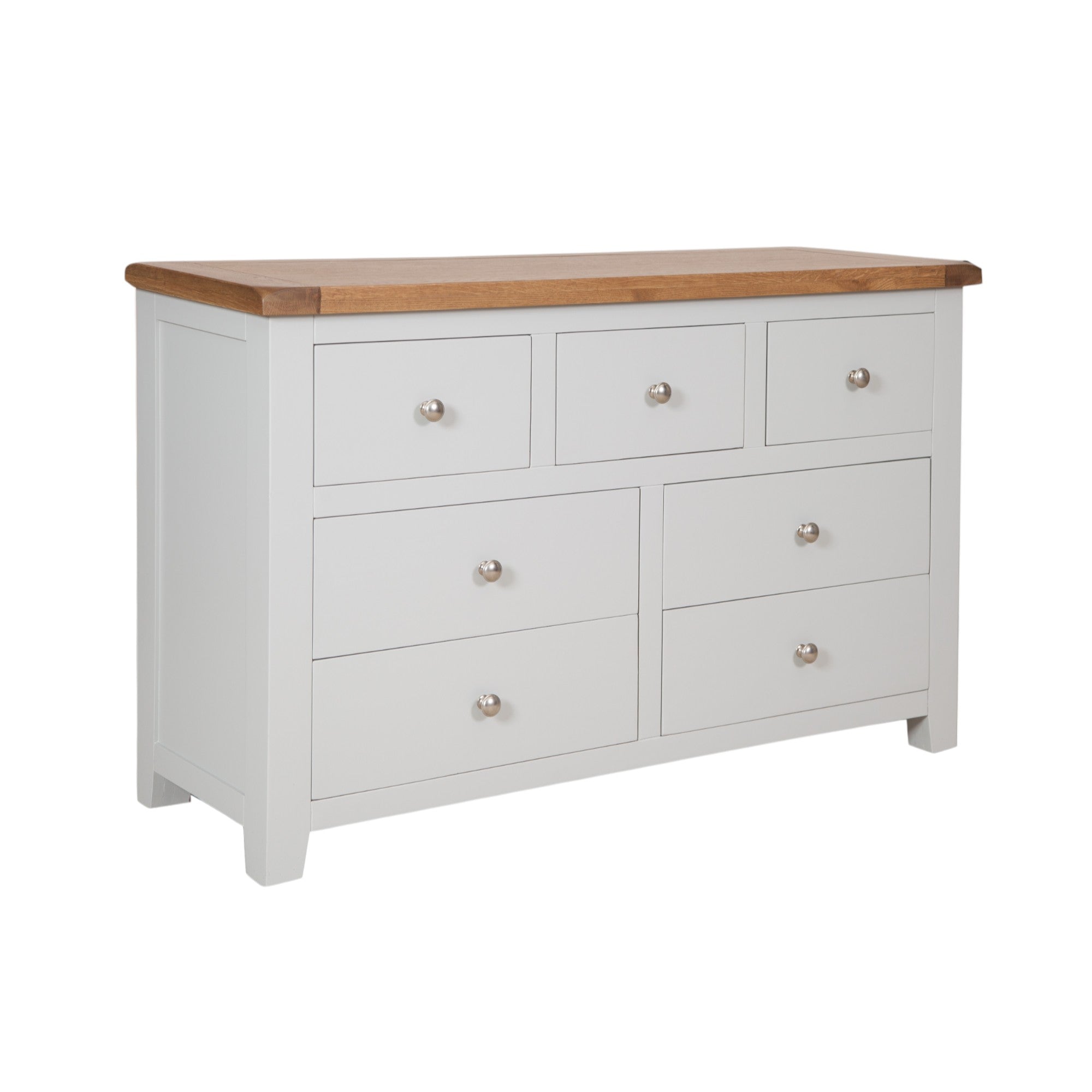 Melbourne French Grey 7 Drawer Wide Chest