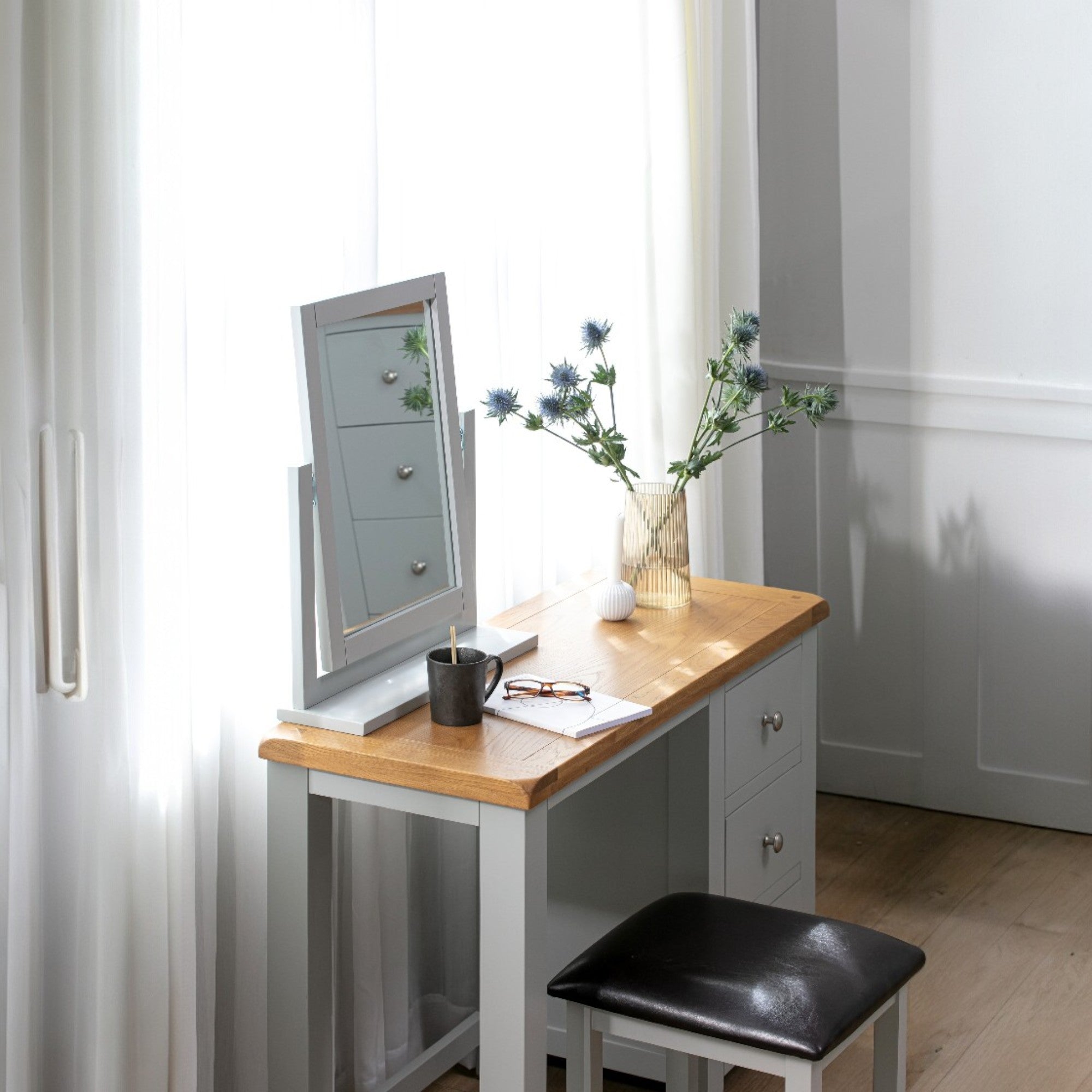 Melbourne French Grey Dressing Stool