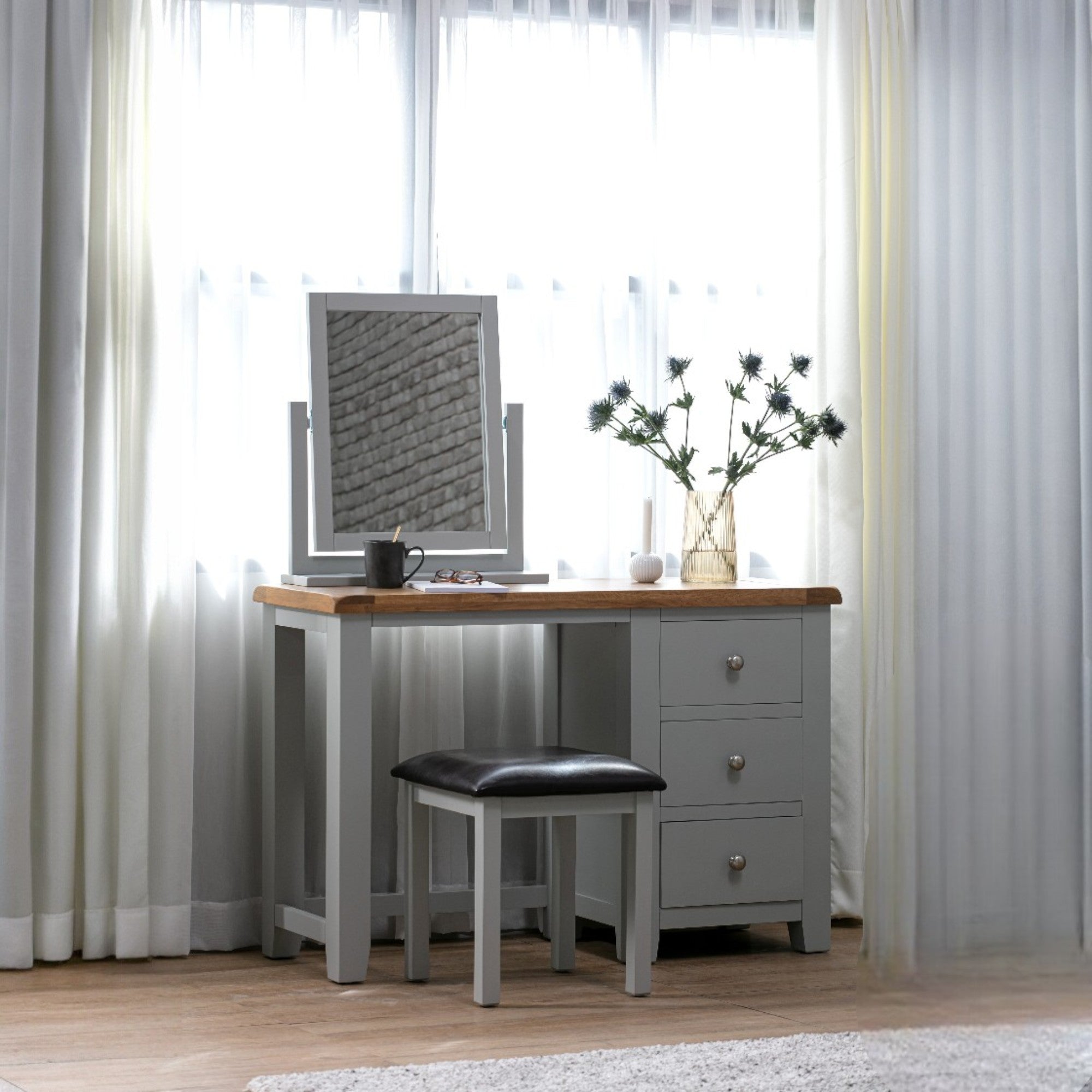 Melbourne French Grey Dressing Stool