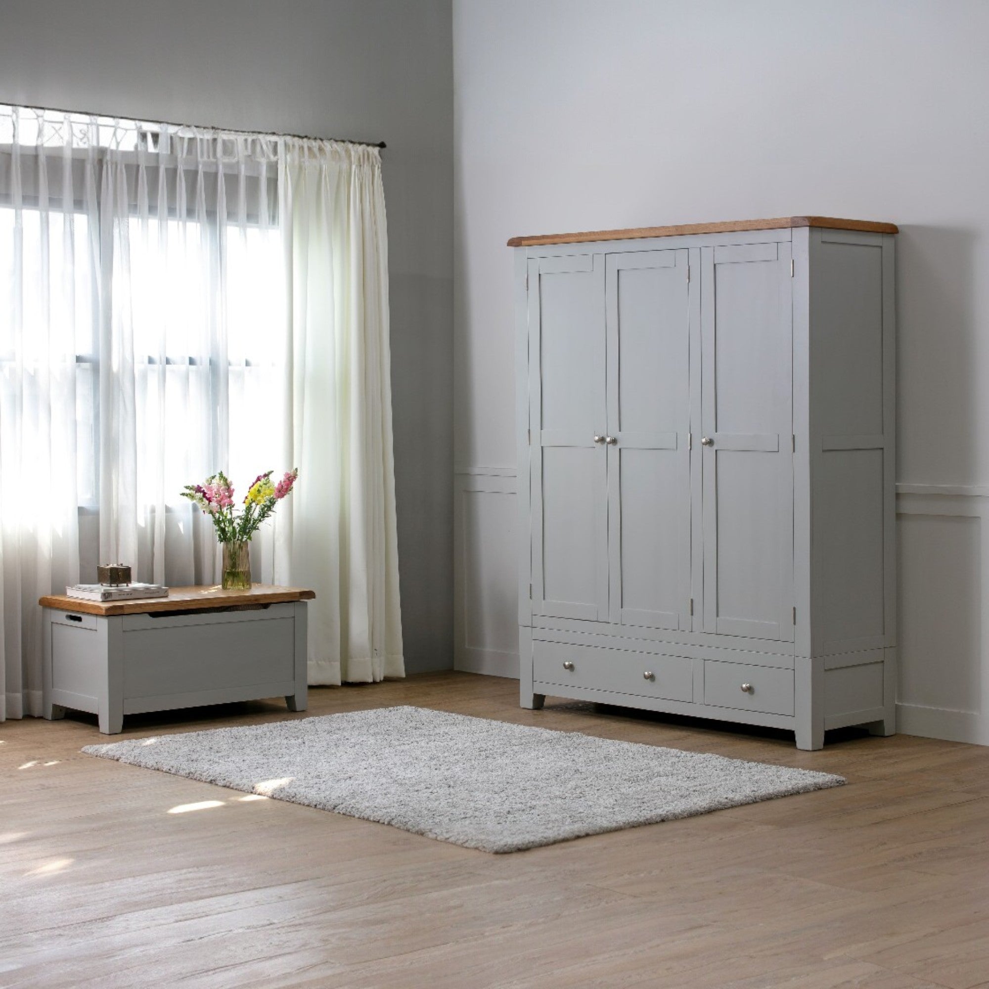 Melbourne French Grey 3 Door Wardrobes