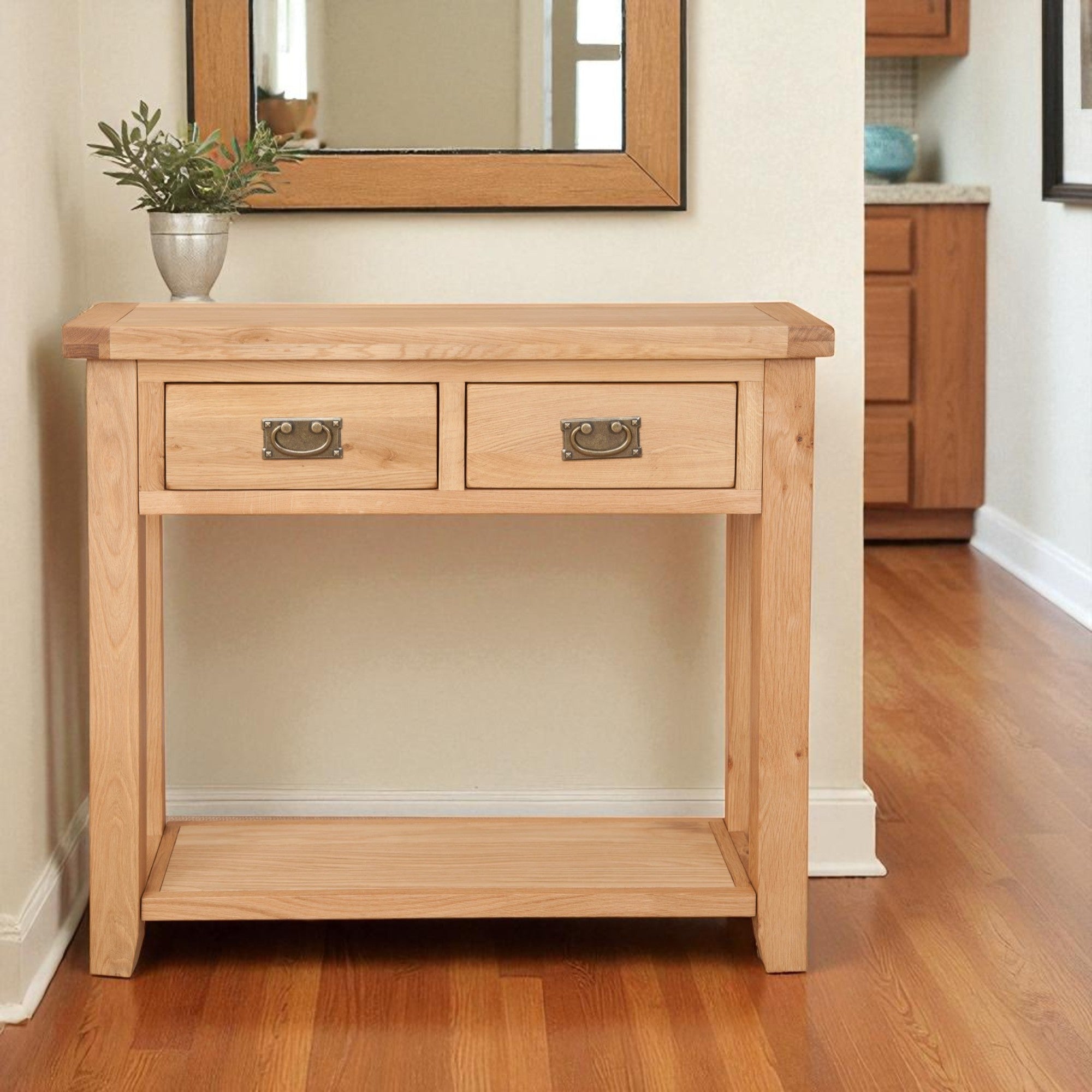 Melbourne Natural 2 Drawer Console Table