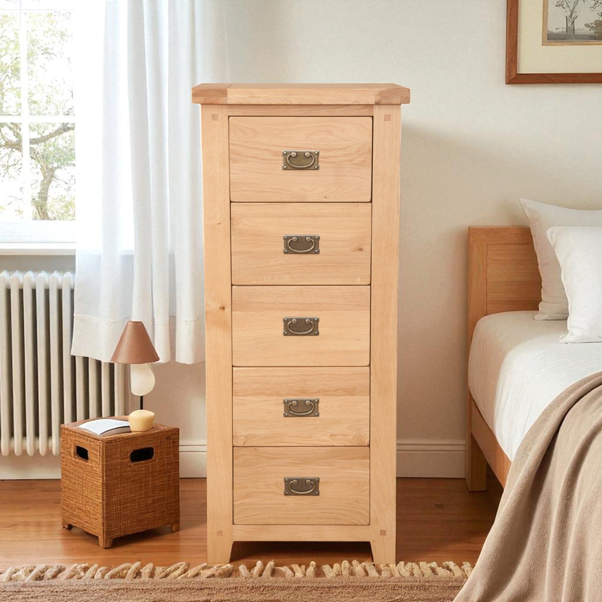 Melbourne Natural 5 Drawer Tall Chest