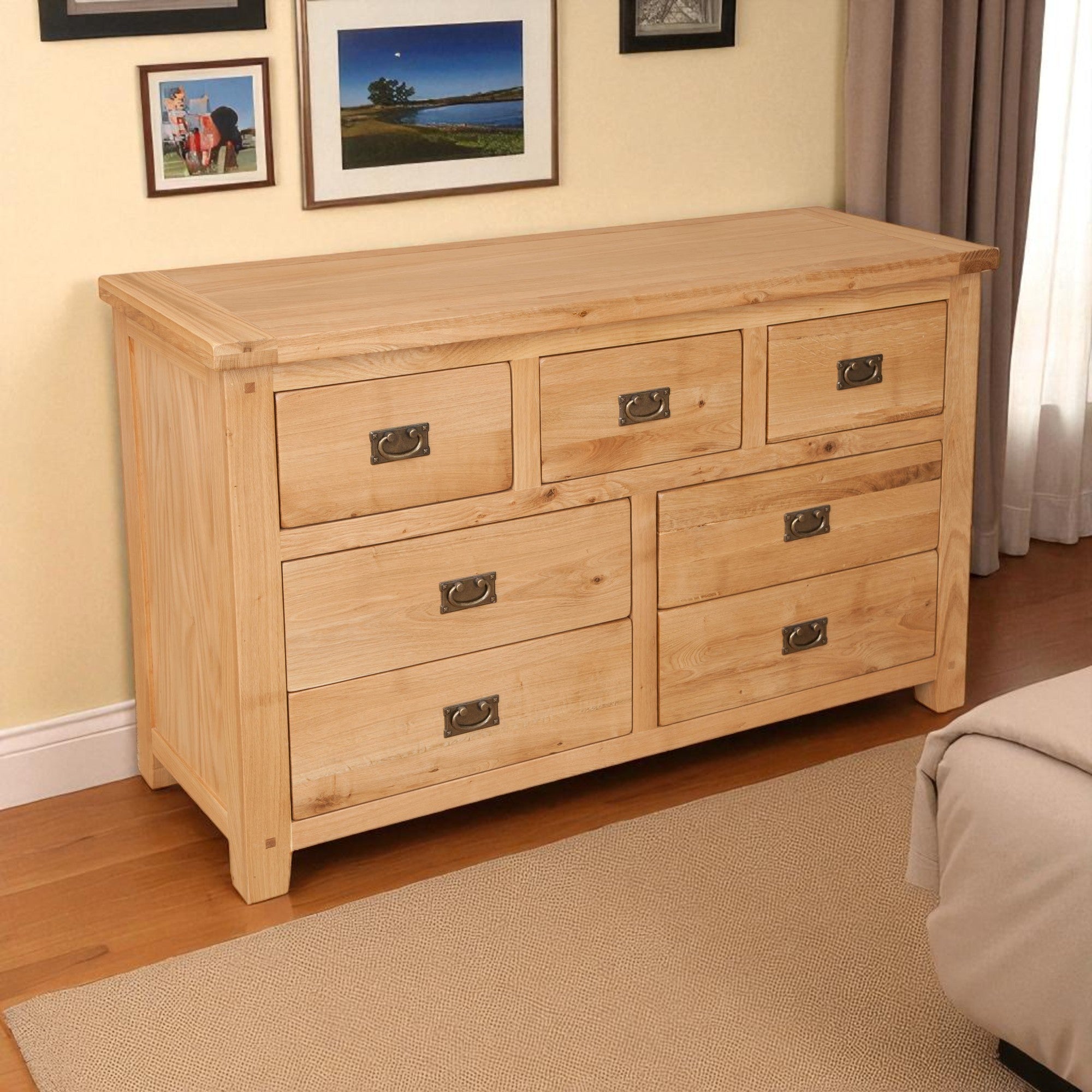 Melbourne Natural 7 Drawer Wide Chest