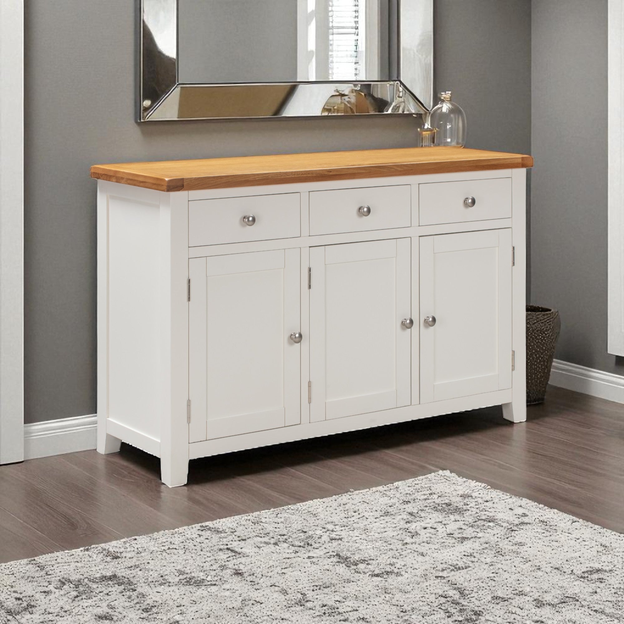 Melbourne White 3 Door Sideboard