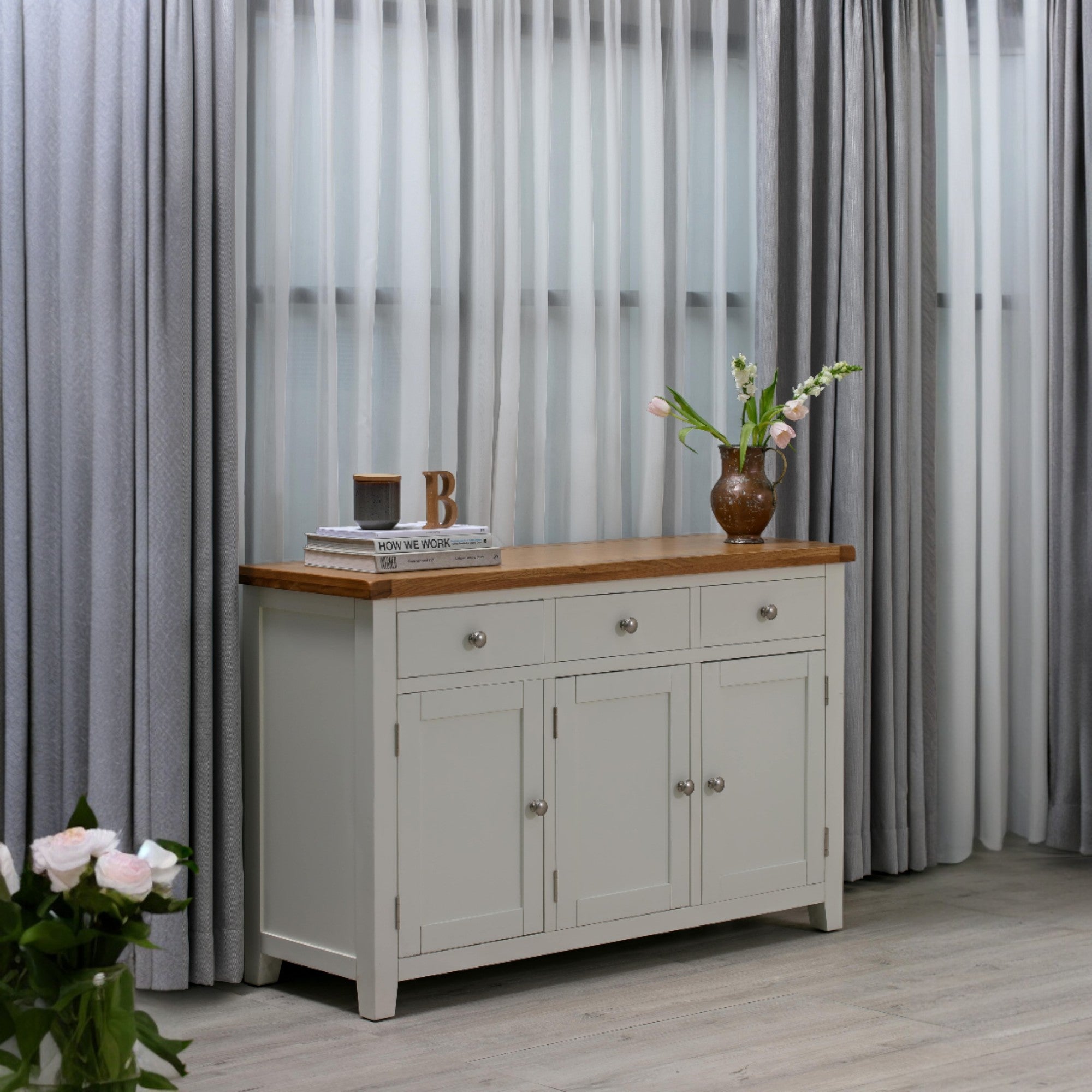 Melbourne White 3 Door Sideboard