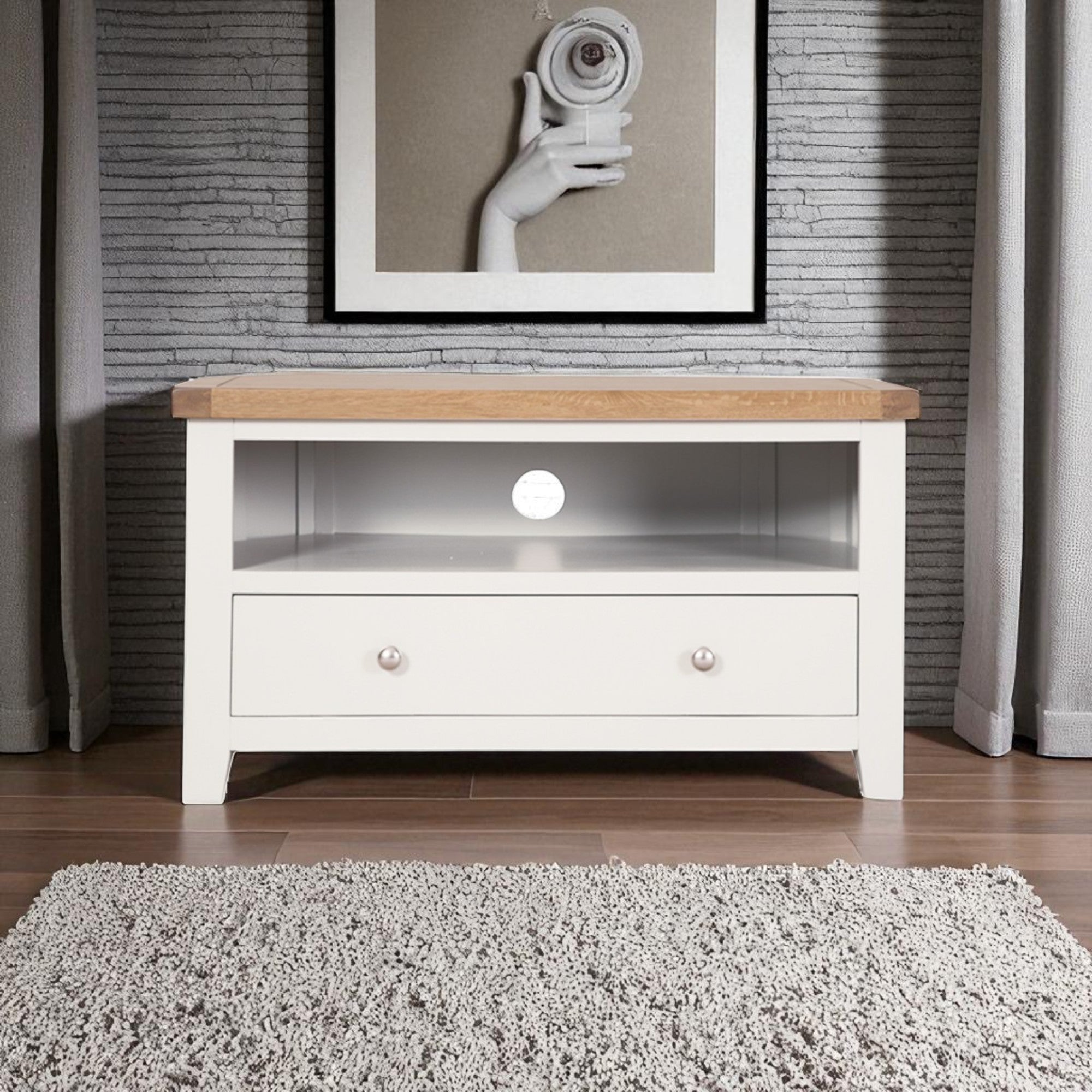 Melbourne White Corner TV Unit