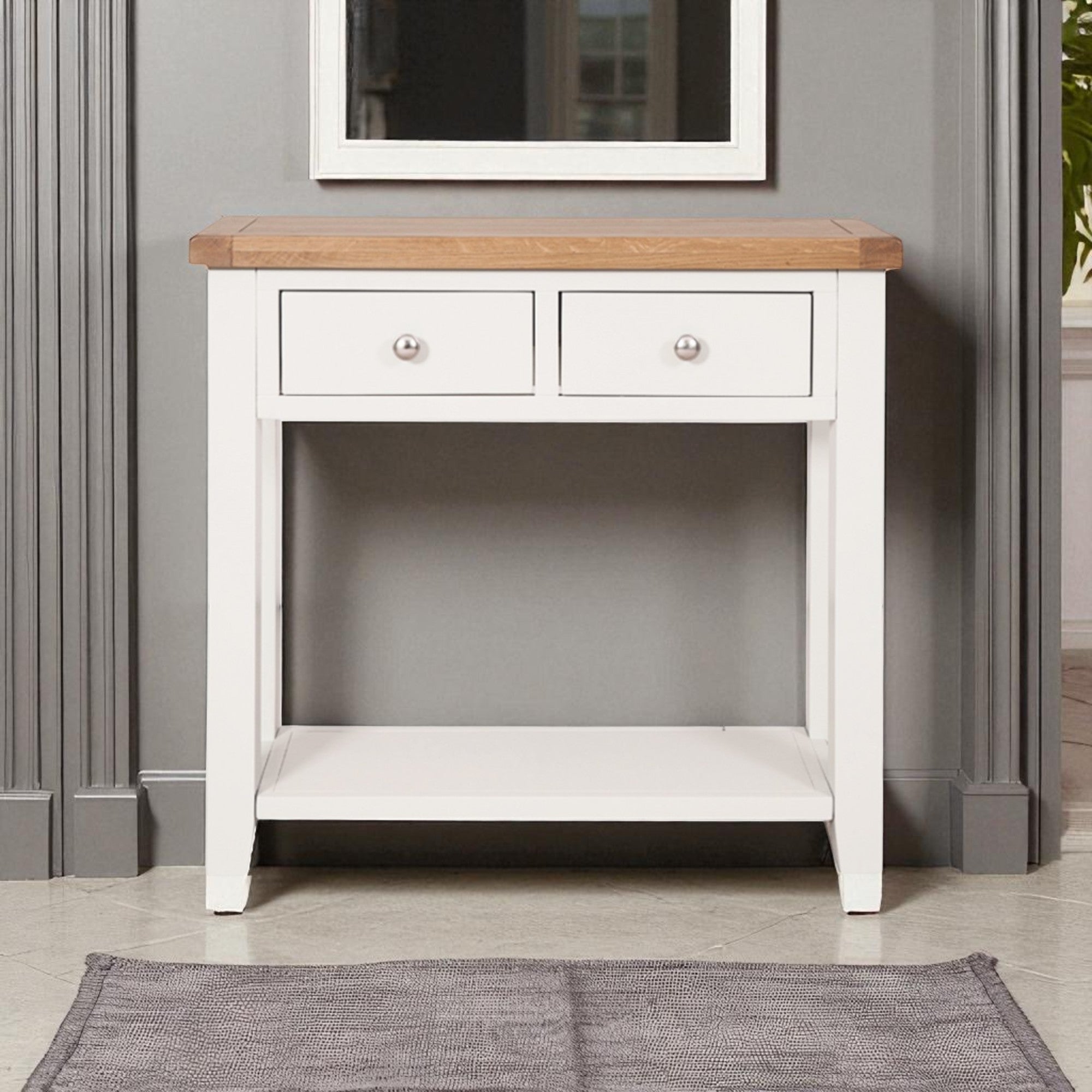 Melbourne White 2 Drawer Console Table