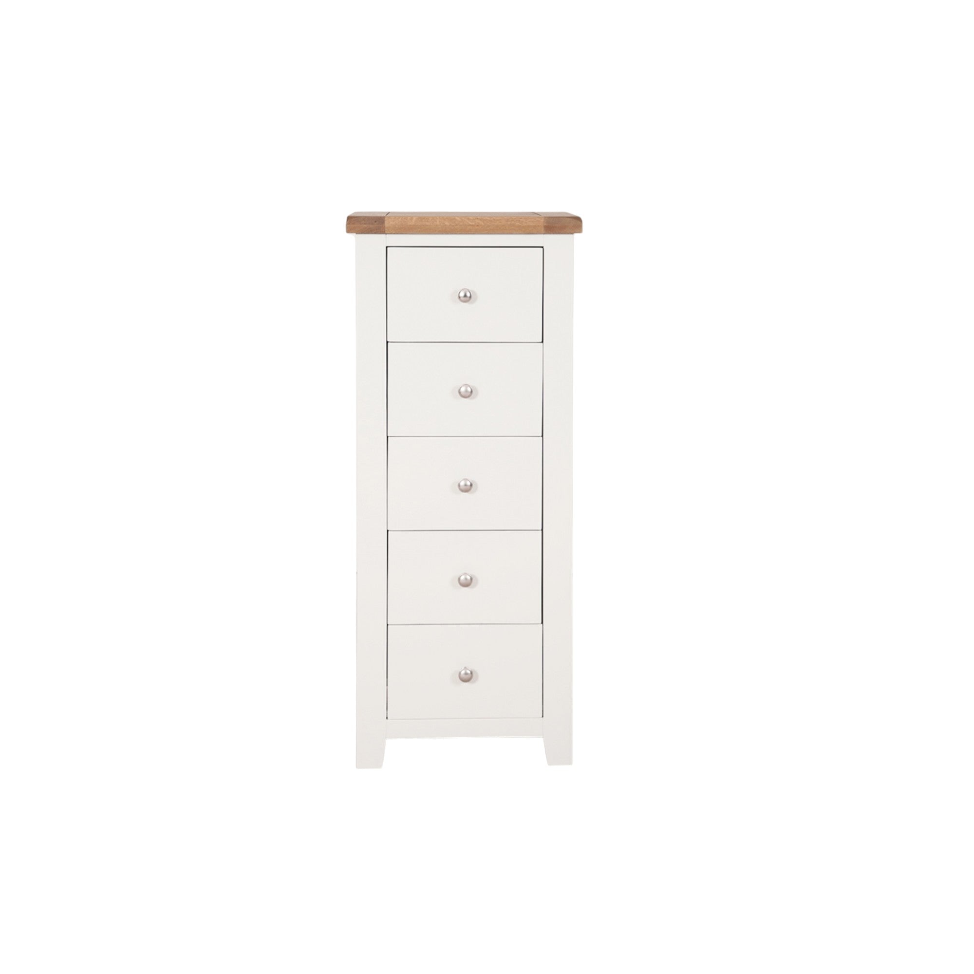 Melbourne White 5 Drawer Tall Chest