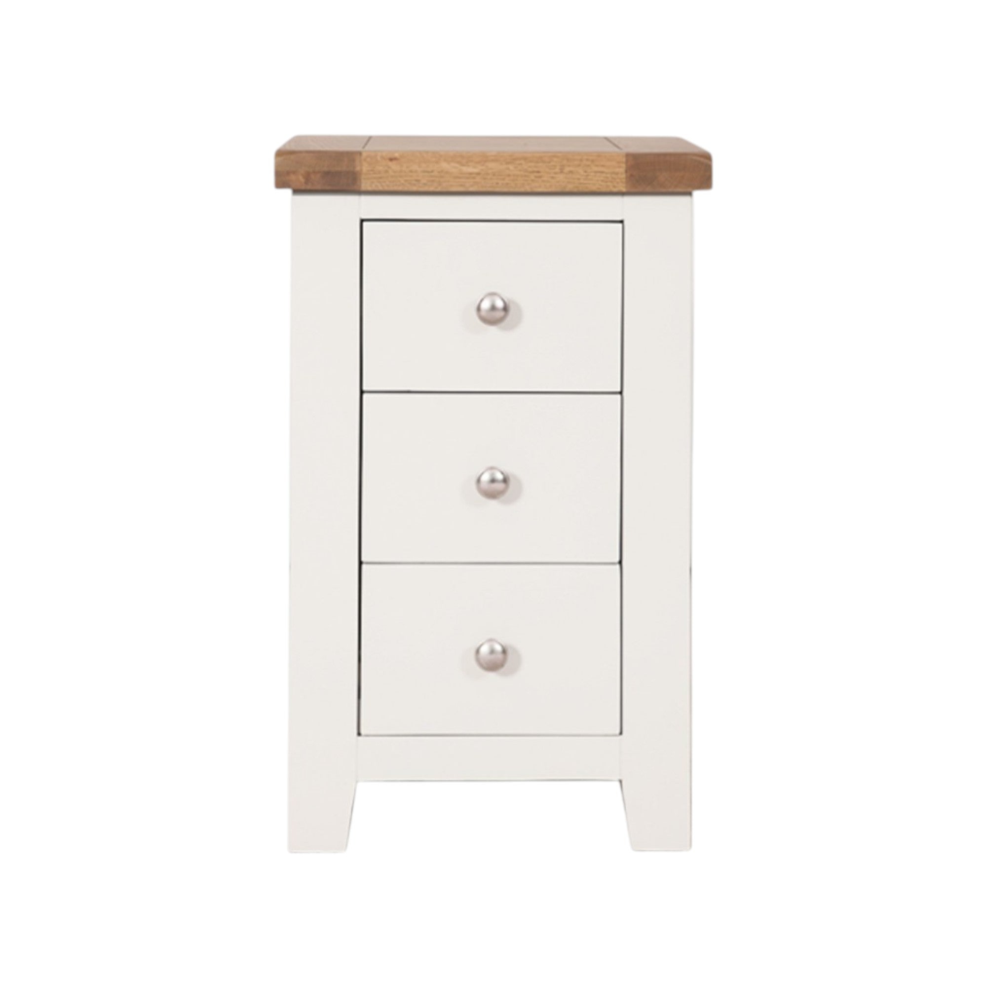 Melbourne White 3 Drawer Bedside