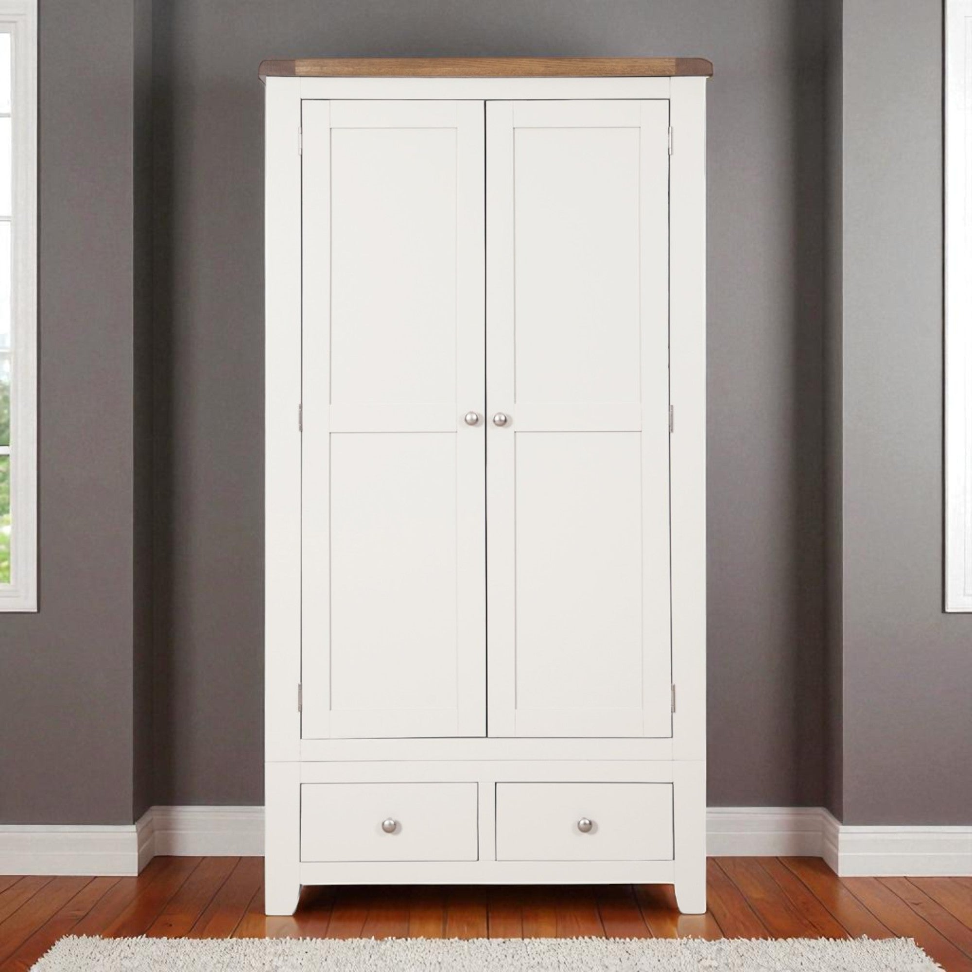 Melbourne White 2 Door Wardrobe