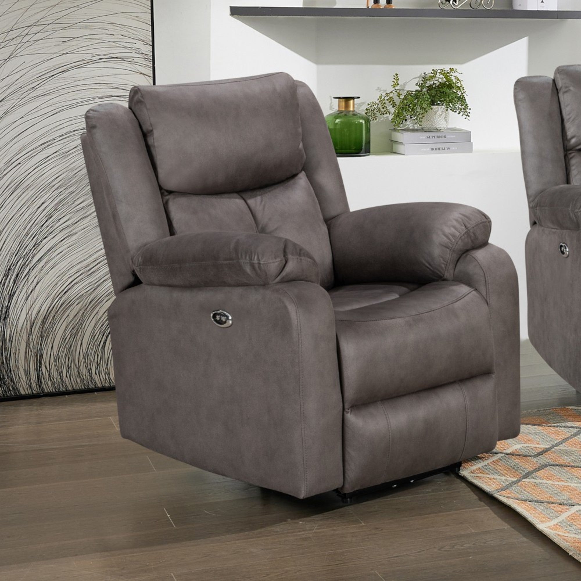 Rome Power Recliner Chair - Steel