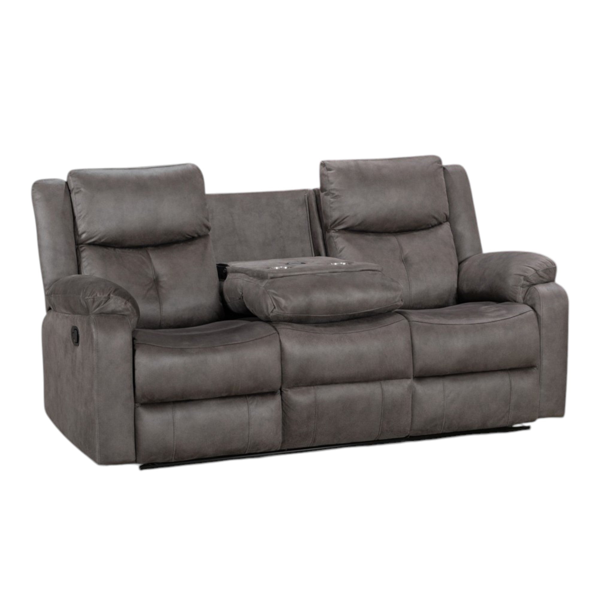 Rome 3 Seater Manual Recliner - Steel