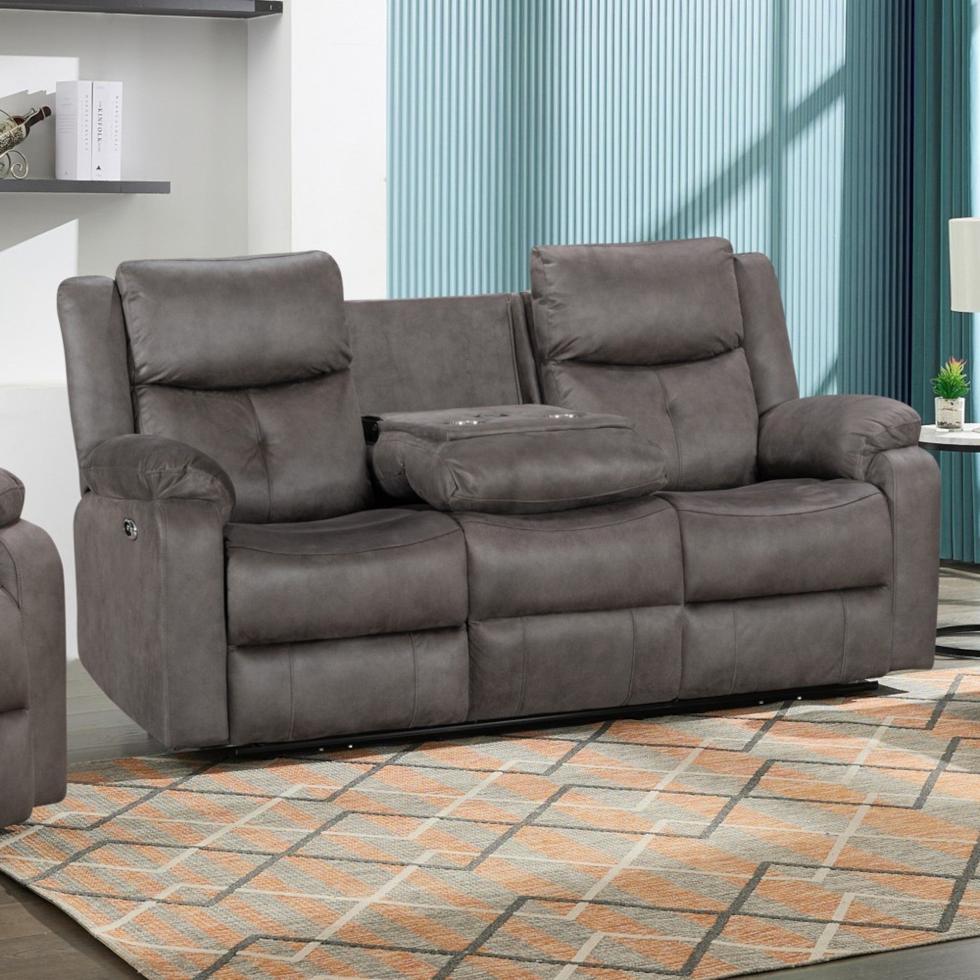 Rome 3 Seater Power Recliner – Steel